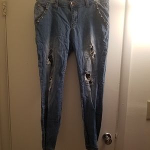 Forever 21 Holey Skinny Jeans